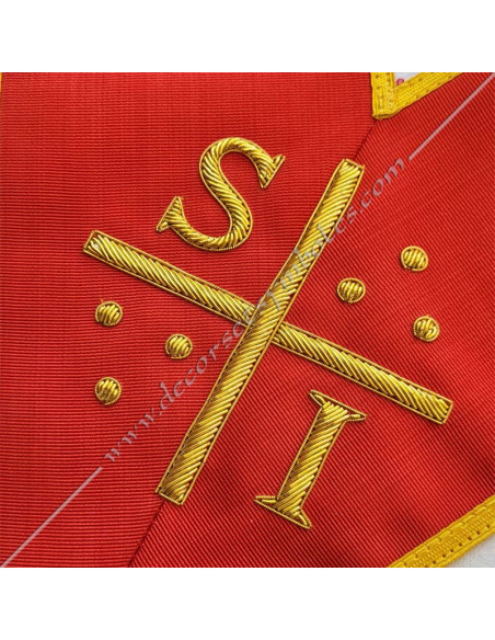 MAR005-masonic-collar-sash-martinist-red-superior-unknown-SI-decorations-tools-esoteric-accessories-memphis-royal-fm-art