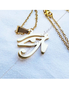 Pendentif Oudjat Oeil d'Horus Gold Freimaurerschmuck