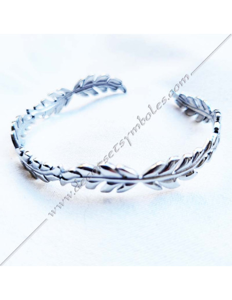 MSC310-bracelets-maconniques-ajustables-couronne-acacia-bijoux-femmes-cadeaux-fm-jonc-noel-decors-symboles-art-royal