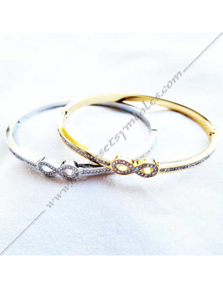 Bracelet Manchette Lac d'Amour Strass | Or Argent