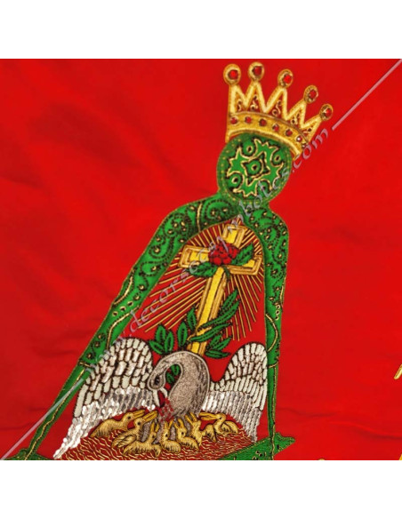 Entirely hand-embroidered Masonic banner of the 18th degree