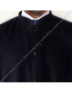 Blouse maçonnique noire GODF, veste de charpentier type