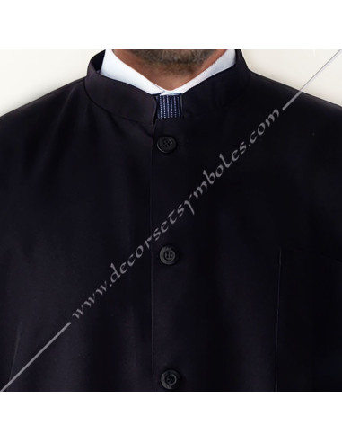 Blouse maçonnique noire GODF, veste de charpentier type