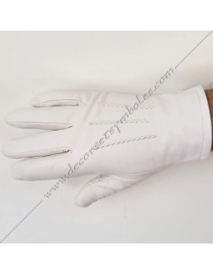 Gants maçonniques en cuir d'agneau souple doublés soie 3