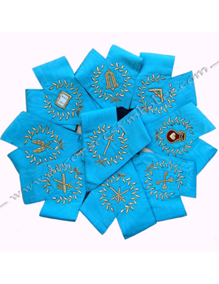 ENSRF209-sets-packs-9-collars-masonicx-officers-rite-french-groussier-crowns-acacia-fm