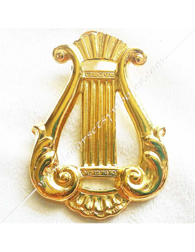 Bijou Maçonnique de Maître de Musique Doré à l'Or Fin