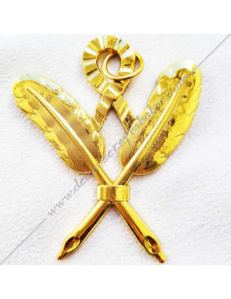 Gioiello massonico del segretario dorato con Oro fino