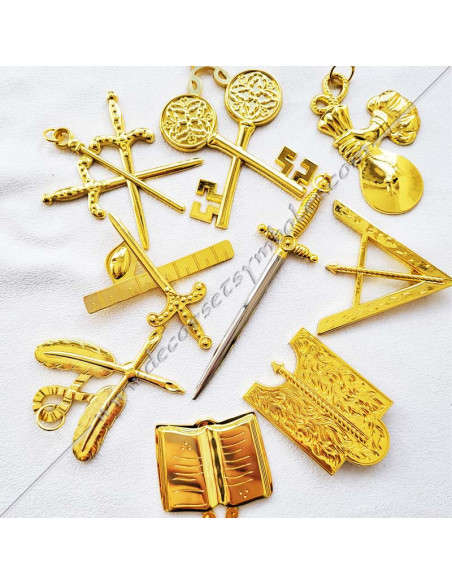 ENSB109-ensembles-9-neuf-bijoux-maconniques-officiers-loges-or-sautoirs-cordons-accessoires-outils-cadeaux
