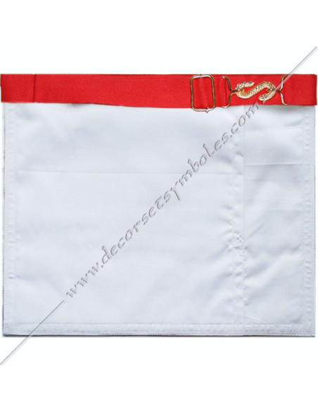 TRA076R-tabliers-maconniques-compagnons-apprentis-blancs-decors-accessoires-symboles-rituels-fm-etoile-g