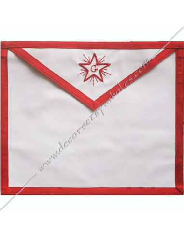 TRA076R-tabliers-maconniques-compagnons-apprentis-blancs-decors-accessoires-symboles-rituels-etoile-g-fm