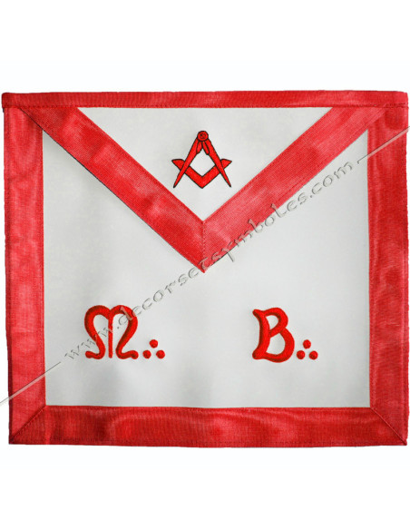 Freimaurerschürze des Meisters des REAA aus Kunstleder mit