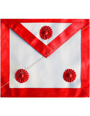 TRA020R-reaa-tabliers-3-cocardes-maitres-rosettes-ancien-accepte-rosaces-rouges-signes-bijoux-or-argent-fm