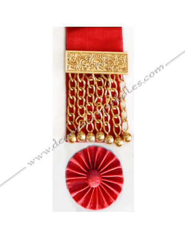 TRA049R-masters-aprons-scotish-reaa-roundels-rosettes-red-breloques-pendants-pampilles-fm-masonic-gold