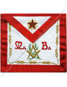 Embroidery: square and compass on 2 acacia branches