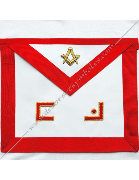 Freimaurerschürze eines Meisters des REAA aus weißem