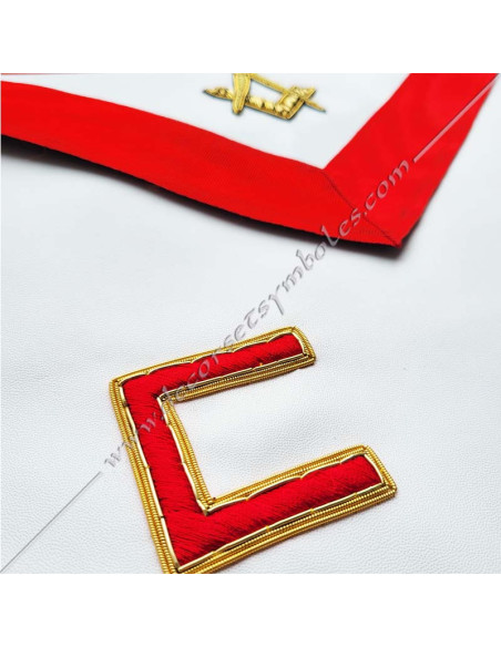 Stickerei: Buchstaben M und B im maurerischen Alphabet