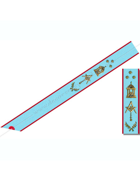 Cordon Maître REAA Prestige | Temple, Équerre, Compas &