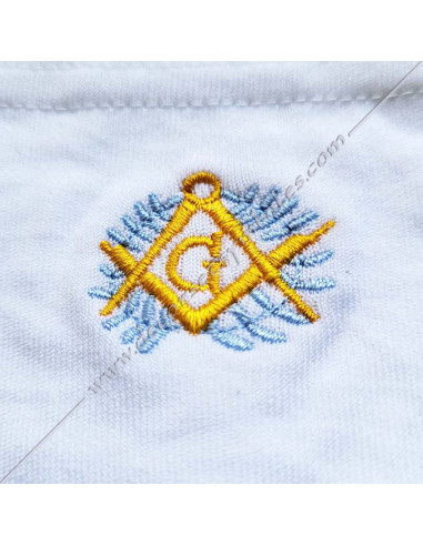 Gants blanco maçonniques en Algodón lourd y Lycra de grande