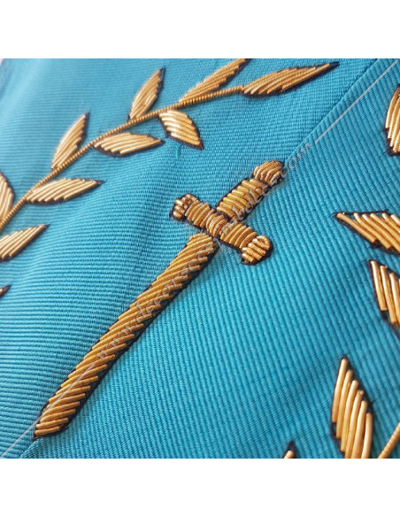 AASR masonic roofer officer's collar in turquoise moiré