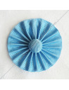 Cocarde Maçonnique Bleu Ciel avec Bouton Support Velcro