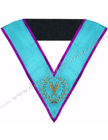 Sautoir Maçonnique Secrétaire Memphis-Misraïm Turquoise &