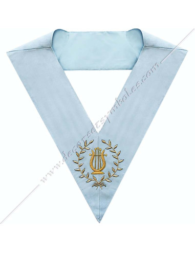 Broderie : 1 lyre dans une couronne d'acacia