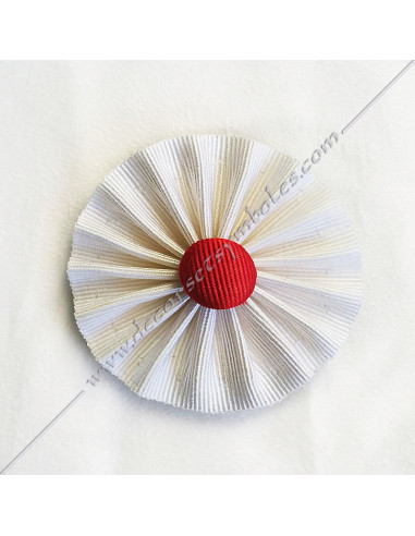 Kokarden weiß a Bouton rot Zubehör Freimaurerisch