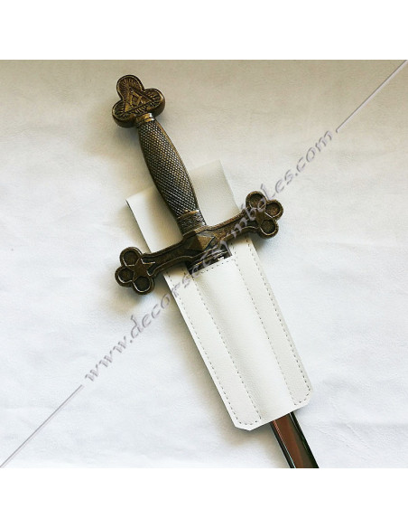 BAU110-baudriers-etuis-cuir-epees-rer-templier-porte-ceintures-blanc-noir-maconniques-ordres-interieurs-fm