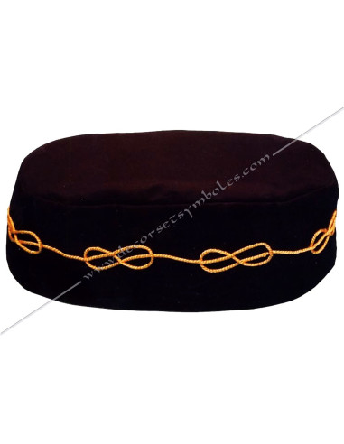 Black Embroidered Cap Masonic headgear