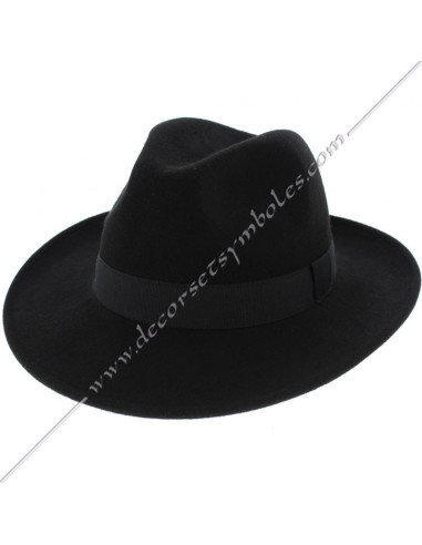 Chapeau Maçonnique Souple Noir de Maître | Feutre Laine