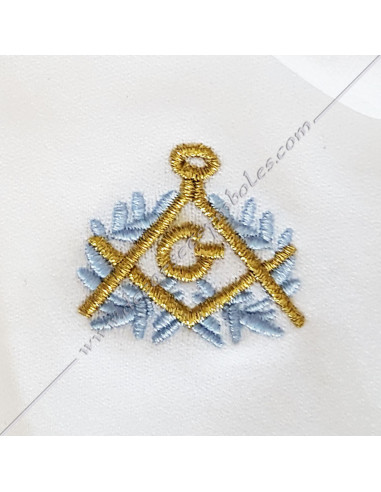 GCB070-gants-blancs-maconniques-brodes-equerre-compas-or-acacia-bleu-tenues-ceremonies-coton-fm-nylon
