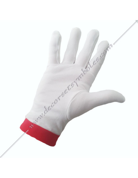 White masonic gloves made of high quality heavy cotton
