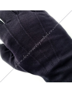 Gants maçonniques noirs coton/lycra 4e degré REAA Maître