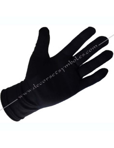 Gants maçonniques noirs en nylon souple et léger
