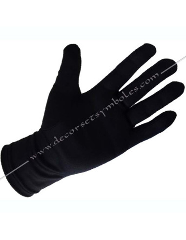 GNN010-gants-noirs-maconniques-4e-degre-reaa-maitres-secrets-accessoires-nylon-tenues-ceremonies-hommes-fm-femmes