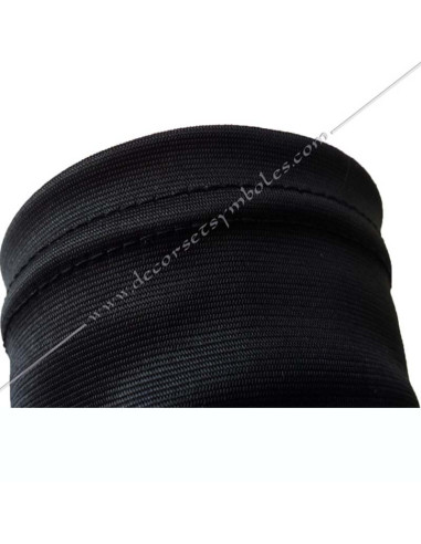 GNN010-gants-noirs-maconniques-4e-degre-reaa-maitres-secrets-accessoires-nylon-fm-tenues-ceremonies-hommes-femmes