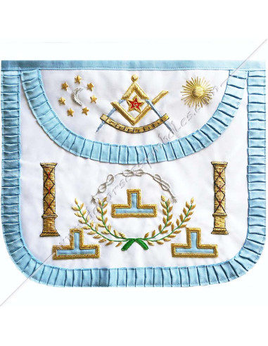 Tablier Vénérable Maître Rite Français Moderne en Satin
