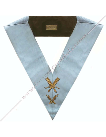 SRFT004C-officers-secretaries-traditional-french-collars-sashes-masonic-ribbons-acacia-feathers-tools-fm