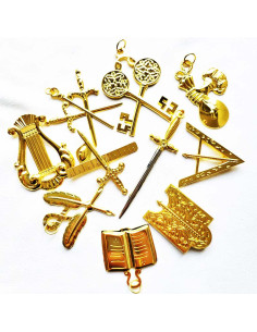 ENSB110-pack-sets-10-dix-masonic-jewellery-officials-officers-lodges-workshops-collars-sashes-gold-tools-accessories