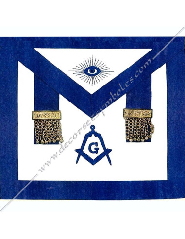 Tablier Maçonnique de Maître Rite York Pendeloques & Ruban