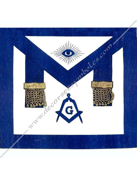 Tablier Maçonnique de Maître Rite York Pendeloques & Ruban