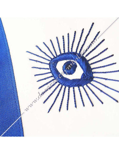 Mandil Maestro Rito de York détail de la broderie