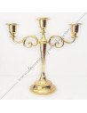 Chandelier Maçonnique 3 Branches | Laiton Doré | 25 cm