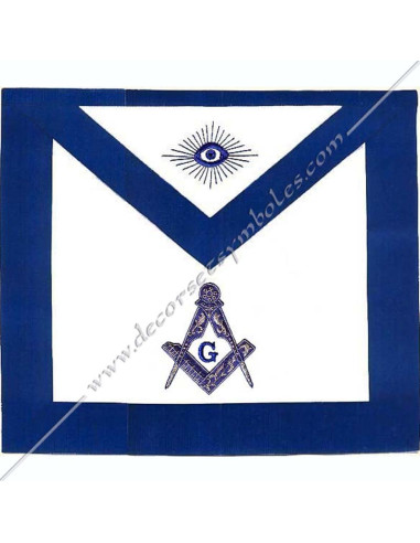 Broderies : lettre G dans équerre et compas bordé argent