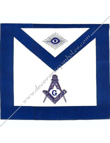 Broderies : lettre G dans équerre et compas bordé argent