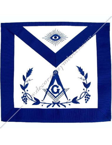 Broderies : lettre G dans équerre et compas