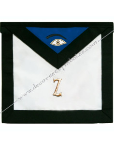 Broderies : Z et œil avec sourcil noir sur fond bleu