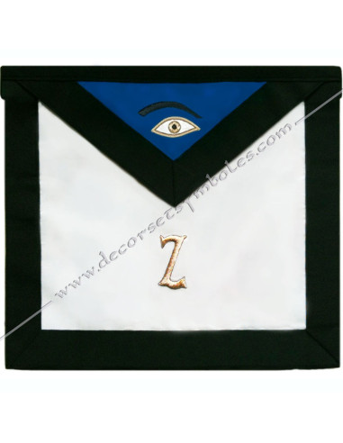 Broderies : Z et œil avec sourcil noir sur fond bleu