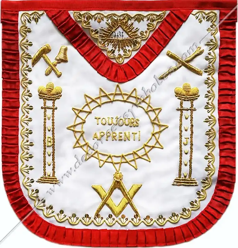 AASR Masonic apron embroidered for Apprentice